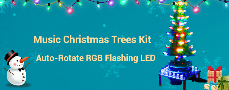 Auto-Rotate Flash RGB LED Music Christmas Trees Kit_GY18674